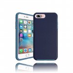Wholesale iPhone 7 Plus Hard Gummy Hybrid Case (Navy Blue)